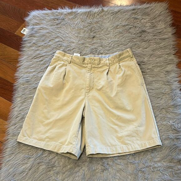 Lands‎ end men’s khaki cotton shorts size 33 - Picture 1 of 6